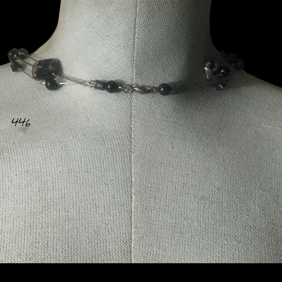 Multi-Strand Iridescent Shell & Bead Necklace - Picture 4 of 4